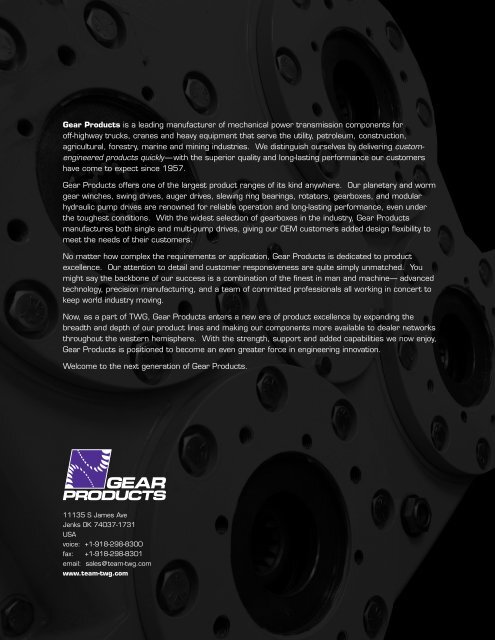 Hydraulic Pump Drives Catalog - TWG