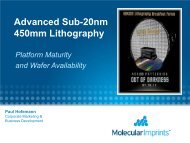 Advanced Sub-20nm 450mm Lithography - Sokudo