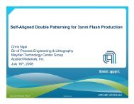 Self-Aligned Double Patterning for 3xnm Flash Production - Sokudo