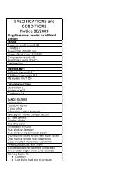 SPECIFICATIONS and - Senqu Municipality