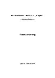 Finanzordnung - Landesfachverband Rheinland-Pfalz Kegeln