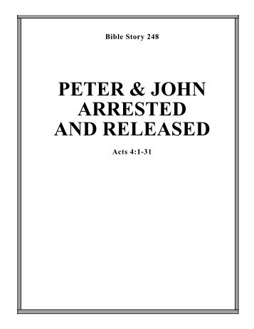 PETER & JOHN ARRESTED AND RELEASED - Calvary Curriculum