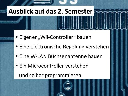 Ausblick auf das 2. Semester - Electronics4you