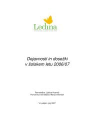Dejavnosti in doseÅ¾ki v Å¡olskem letu 2006/07 - ledina