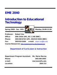 EME 2040 Introduction to Educational Technology - College of ...
