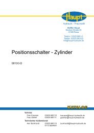 Positionsschalter - Zylinder - Steffen Haupt - Hydraulik und Pneumatik