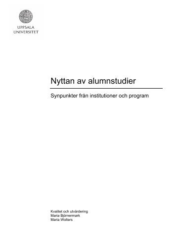 Nyttan av alumnstudier - Uppsala universitet