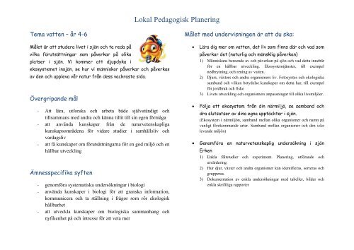 Pedagogisk planering Ã¥r 4-6