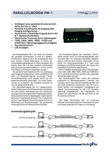 PARALLELMODEM PM-1 - Hedin Tex GmbH