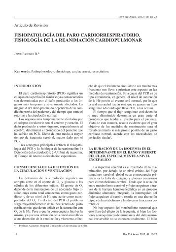 FISIoPAToLogíA DEL PAro CArDIorrESPIrATorIo. FISIoLogíA DE LA ...