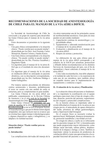 Recomendaciones de la Sociedad de Anestesiología de Chile para ...