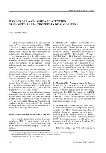 manejo de la vía aérea en atención prehospitalaria. propuesta