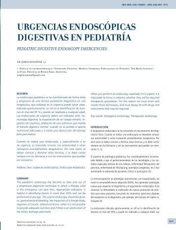 urgencias endoscÃ³picas digestivas en pediatrÃ­a - ClÃ­nica Las Condes