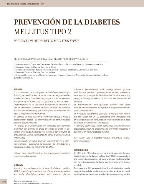 prevenciÃ³n de la diabetes mellitus tipo 2 - ClÃ­nica Las Condes