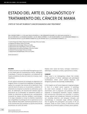 EstAdo dEl ArtE El diAgnÃ³stico y trAtAmiEnto dEl cÃ¡ncEr dE mAmA