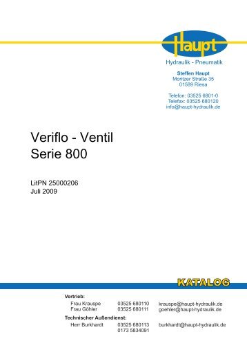 800 Series - 830 Valve - Steffen Haupt - Hydraulik und Pneumatik