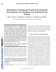 Mindfulness Training and Teachers Professional Development: An ...