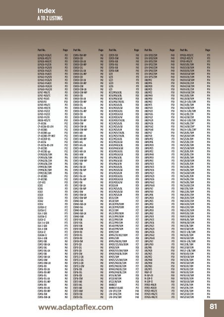 79 www.adaptaflex.com Index A TO Z LISTING - Hellermanntyton