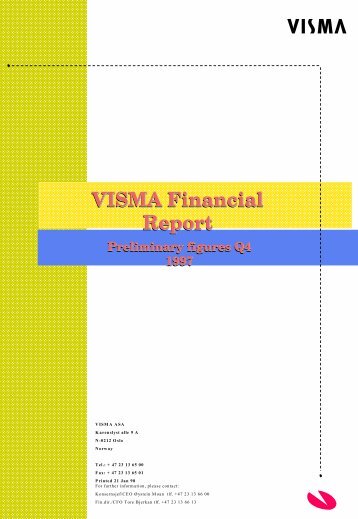 VISMA Financial Report VISMA Financial Report
