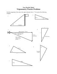 Trigonometry Practice Problems Modeling Physics