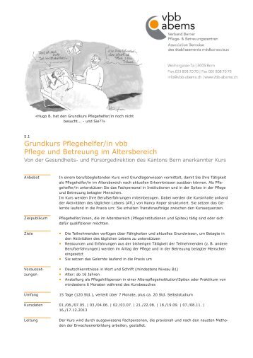 5.1 Pflegehelfer/in vbb - vbb|abems