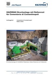 Job Report HAZEMAG Brechanlage mit Rollenrost für Cementeria di ...