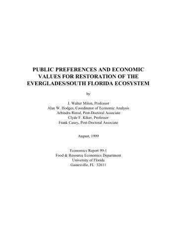 public preferences and economic values for restoration of the ...