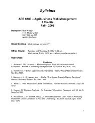 AEB 6183 Agribusiness Risk Management - Food and Resource ...