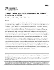 Economic Impacts of the University of Florida and Affiliated ...