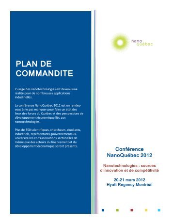 PLAN DE COMMANDITE - NanoQuÃ©bec