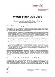 Flash, 07/2009 (pdf, 100KB) - Mittelbauvereinigung - UniversitÃ¤t Bern