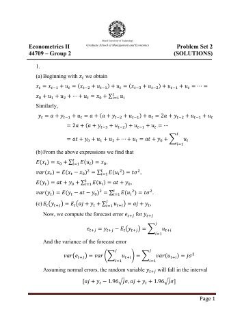 Econometrics II Problem Set 2 44709 â Group 2 (SOLUTIONS)