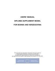 manual diploma supplement model for bosnia and herzegovina - CoE