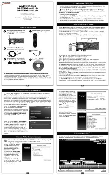 WinTV-HVR-3300 WinTV-HVR-4400 HD - Hauppauge