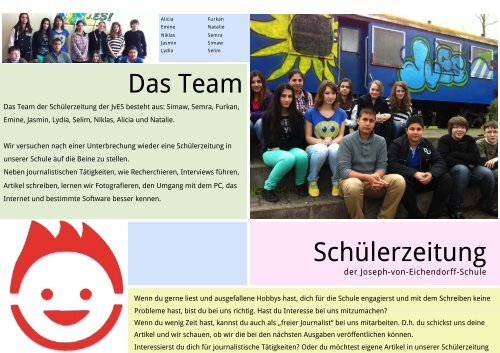 Das Team SchÃ¼lerzeitung - Joseph-von-Eichendorff-Schule, Kassel