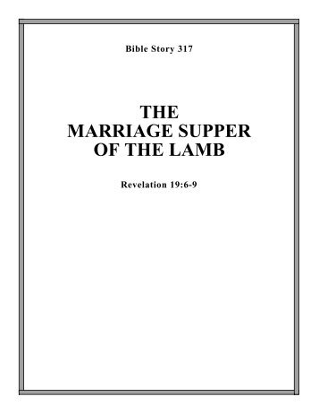 317. the marriage supper of the lamb - Calvary Curriculum