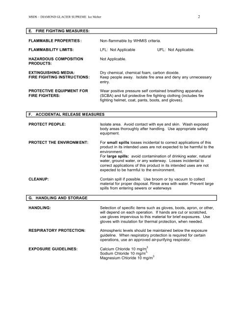 MSDS - Diamond Glacier Supreme - Absorbent Products Ltd