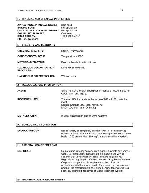 MSDS - Diamond Glacier Supreme - Absorbent Products Ltd