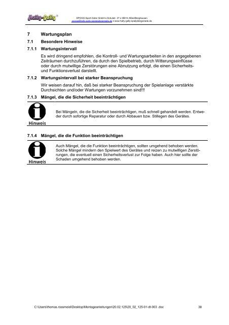 A Montageanleitung Trampolin zum Einbauen ... - HST Spielgeräte