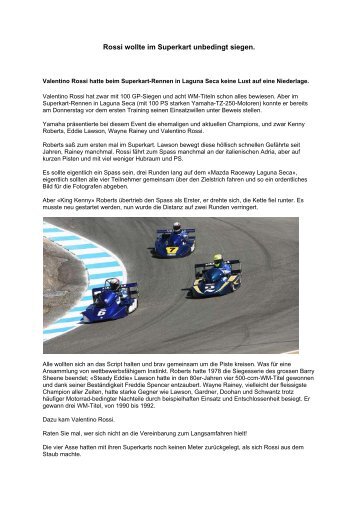 2009 Rossi wollte siegen - Superkart-Racing