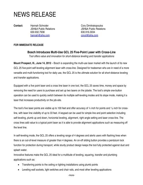 Gcl 25 Press Release Bosch Power Tools