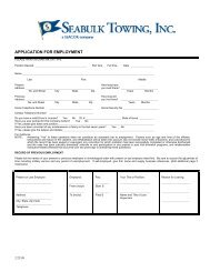 APPLICATION FOR EMPLOYMENT - Seabulk Towing, Inc.