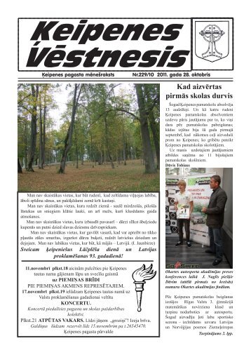 Laikraksts "Ä¶eipenes VÄstnesis", oktobris - Ogres novads