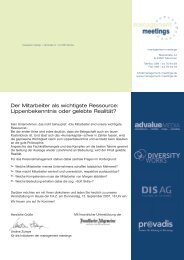 Der Mitarbeiter als wichtigste Ressource - Management Meetings