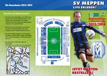 Flyer Dauerkarten Saison 2013/2014 - SV Meppen 1912 eV