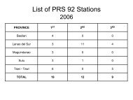 List of PRS 92 Stations - NAMRIA