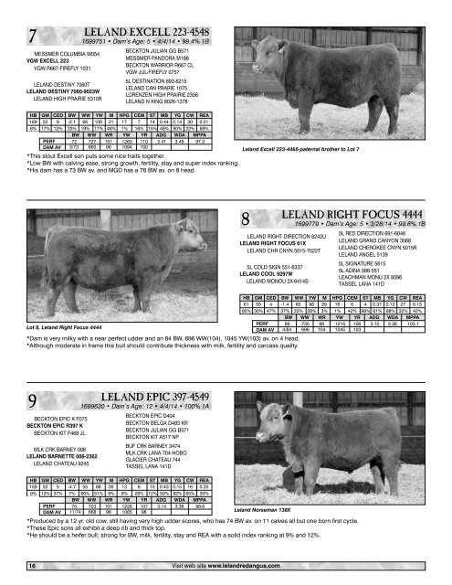 Leland - Koester Red Angus Sale Catalog 2015