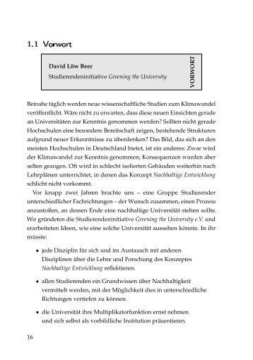 David Löw Beer - Greening the University