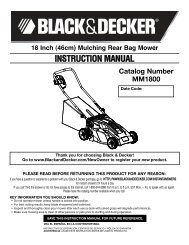 INSTRUCTION MANUAL - Black & Decker ServiceNet