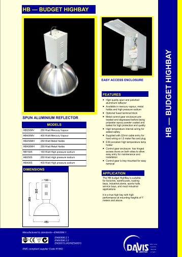 HB Pendant Mounted HID High Bay - Davis Lighting